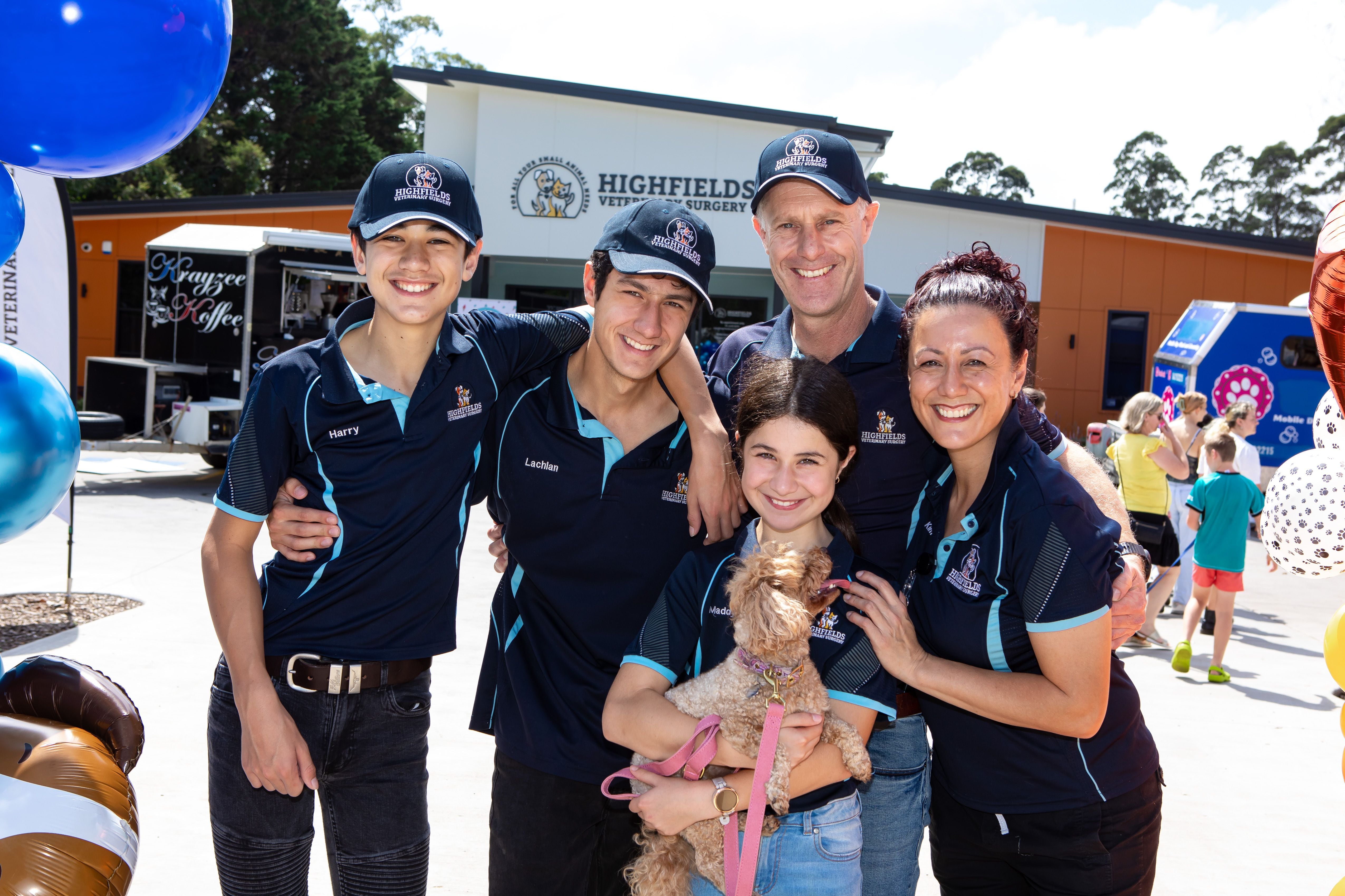 Highfields Vet Surgery Owners Kim Andrew Brown and family